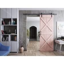 7,5 Ft Sliding Barn Door Hardware Powder Coated Black with 2m Rail