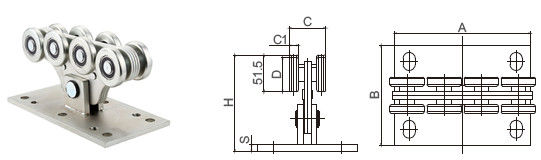 3 κύλινδροι 5 κύλινδροι 8 Cantilever κυλίνδρων Cantilever ροδών πυλών κύλινδροι 200kg πυλών μετάλλων σιδήρου