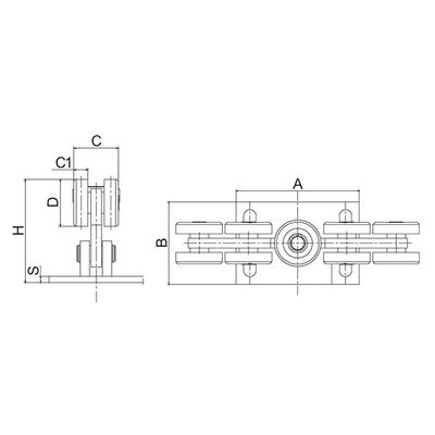 Cantilever 68mm ασημένια γαλβανισμένη εξάρτηση 9 πυλών φρακτών πιάτο καθορισμού μεταφορών ροδών