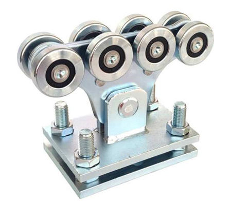 χάλυβας 8 ΓΠ 48mm άσπρος Cantilever ρόδα πυλών με το διευθετήσιμο πιάτο